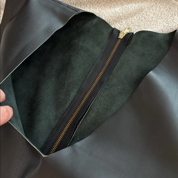 Sandra Weil stunning black dress w/ leather on top & wide pockets. Worn once - Picture 10 of 15